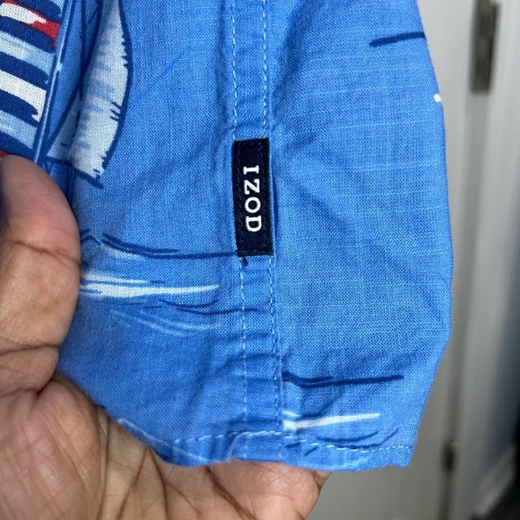 Izod Men’s Saltwater Dockside Chambray Blue Sailboat Shirt - Sz. Large - Picture 3 of 6